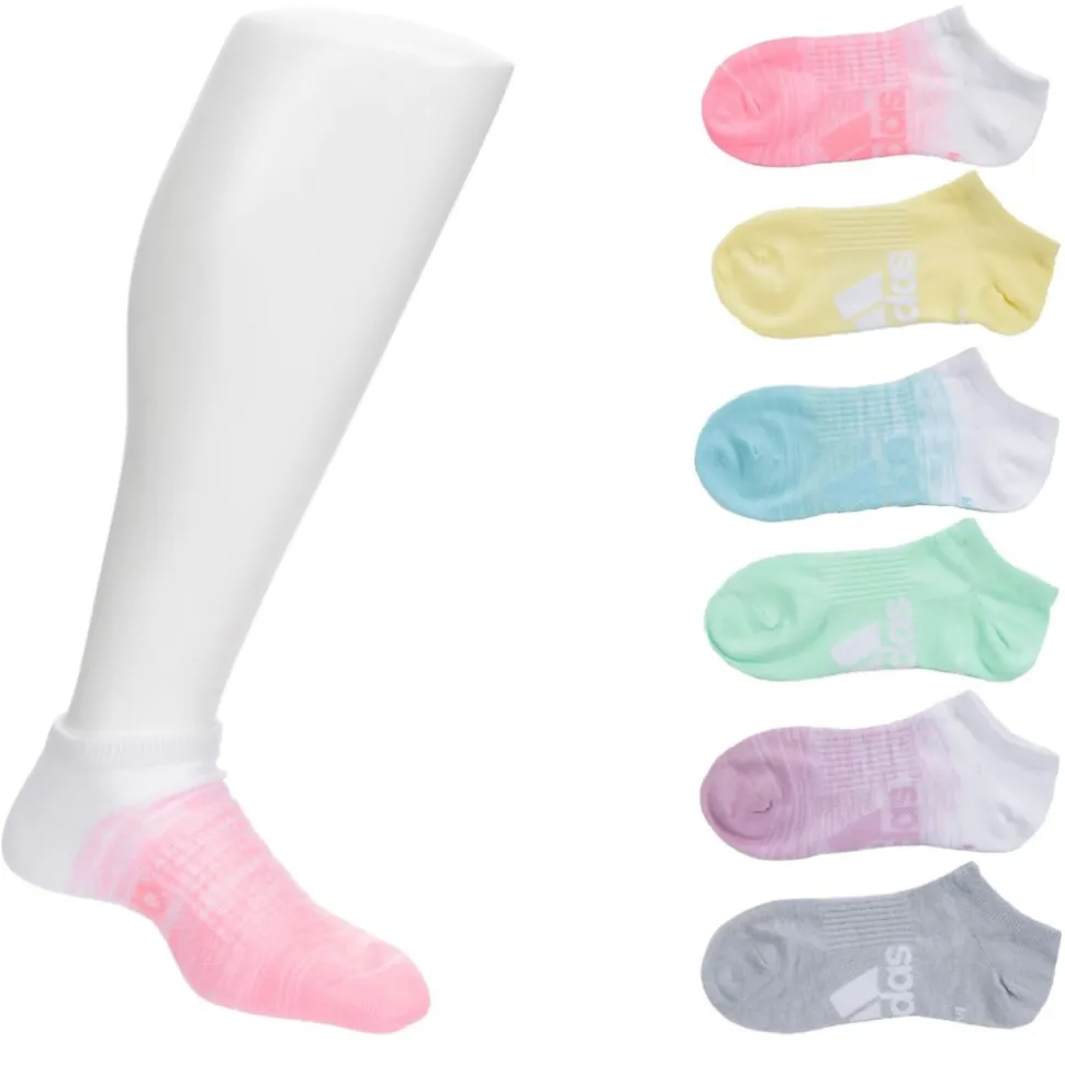 Adidas Girls Superlite Badge Of Sport No Show Socks 6 Pairs