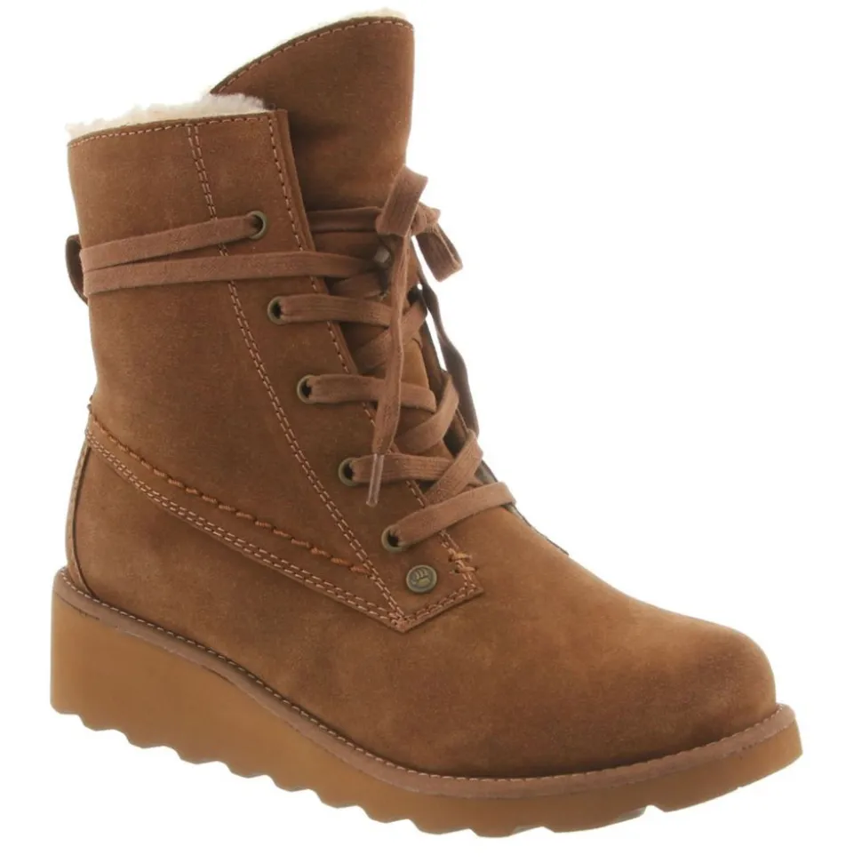 Bearpaw Womens Krista Wide Calf Lace Up Wedge Boot