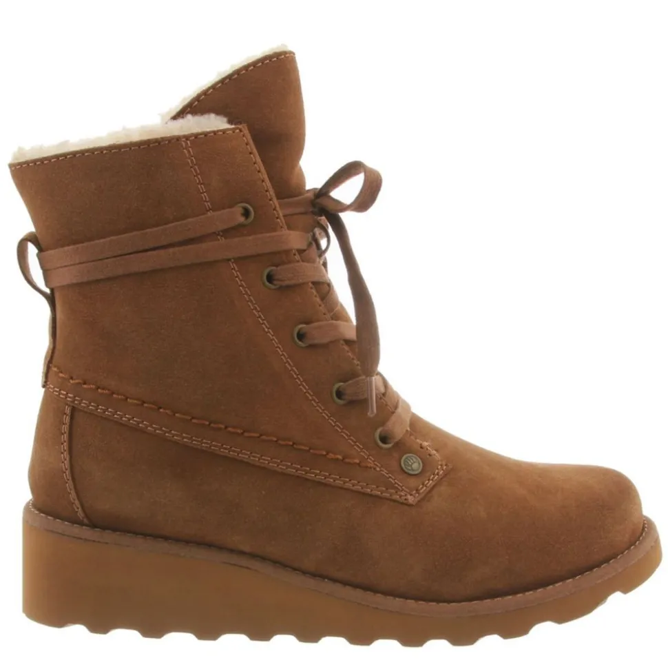 Bearpaw Womens Krista Wide Calf Lace Up Wedge Boot