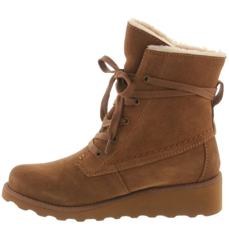 Bearpaw Womens Krista Wide Calf Lace Up Wedge Boot