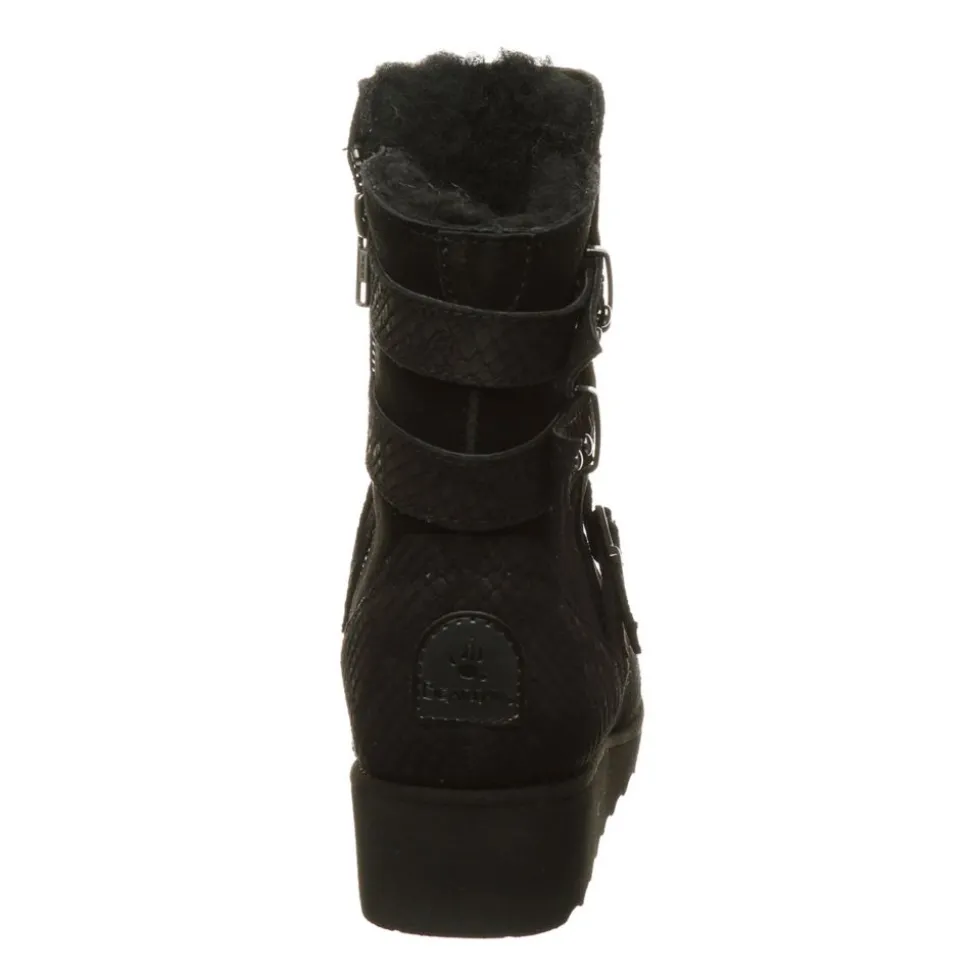 Bearpaw Womens Lucy Fur Wedge Boot