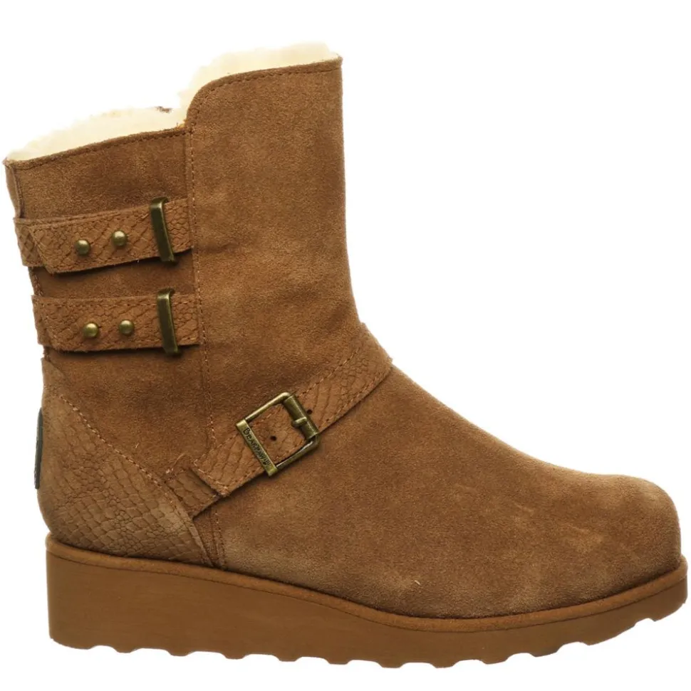 Bearpaw Womens Lucy Fur Wedge Boot