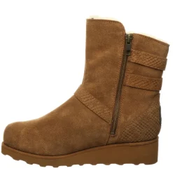Bearpaw Womens Lucy Fur Wedge Boot