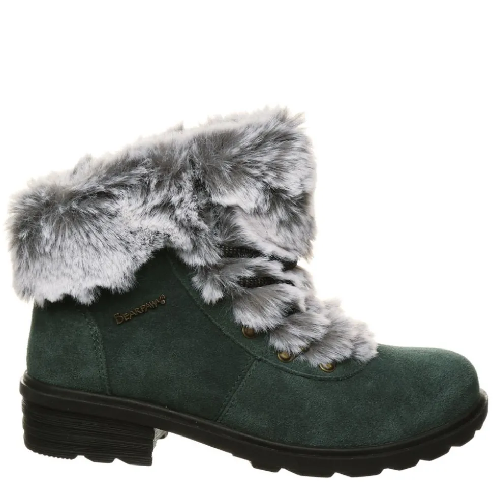 Bearpaw Womens Serenity Lace Up Fur Boot