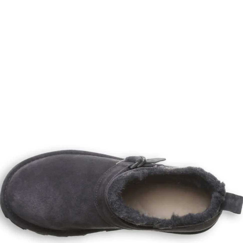 Bearpaw Womens Shorty Buckle Fur Boot