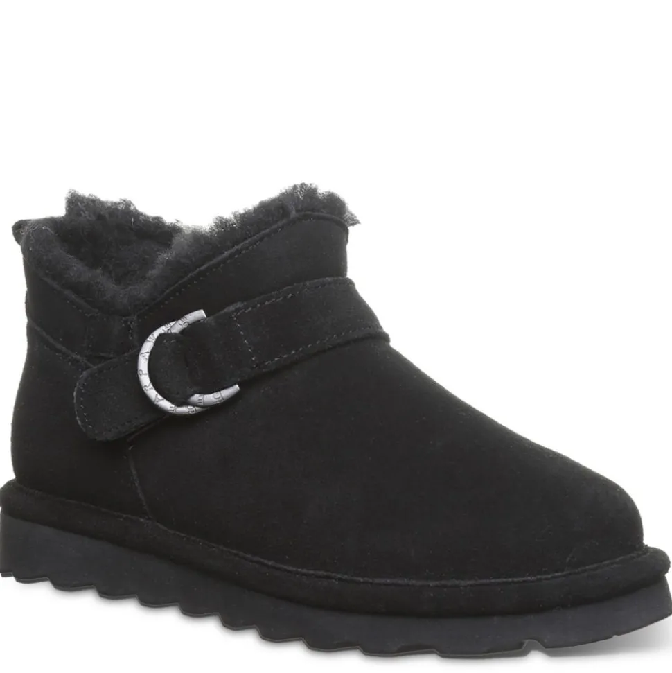 Bearpaw Womens Shorty Buckle Fur Boot