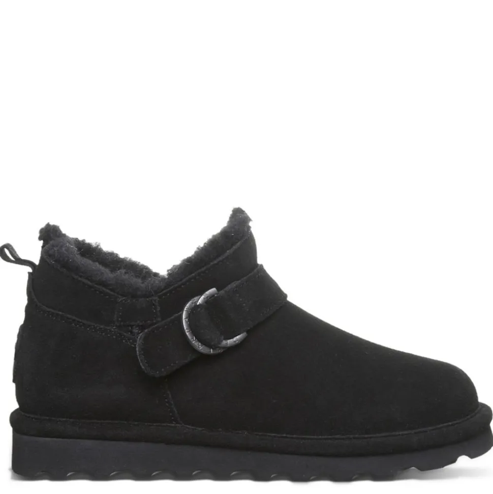 Bearpaw Womens Shorty Buckle Fur Boot