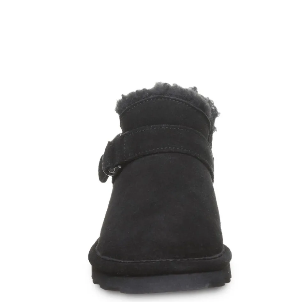 Bearpaw Womens Shorty Buckle Fur Boot