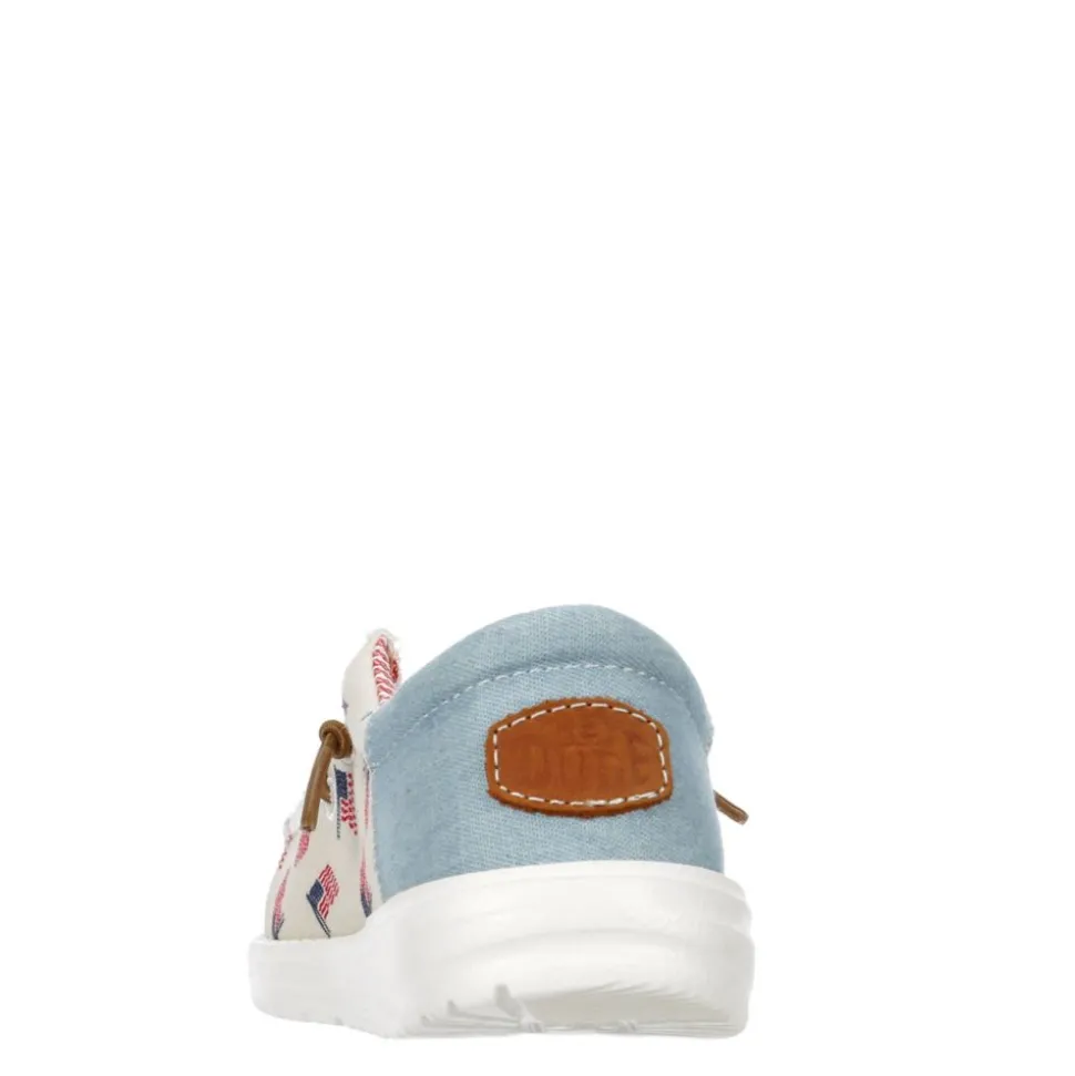 Heydude Boys Wally Youth Patriotic Slip On Sneaker