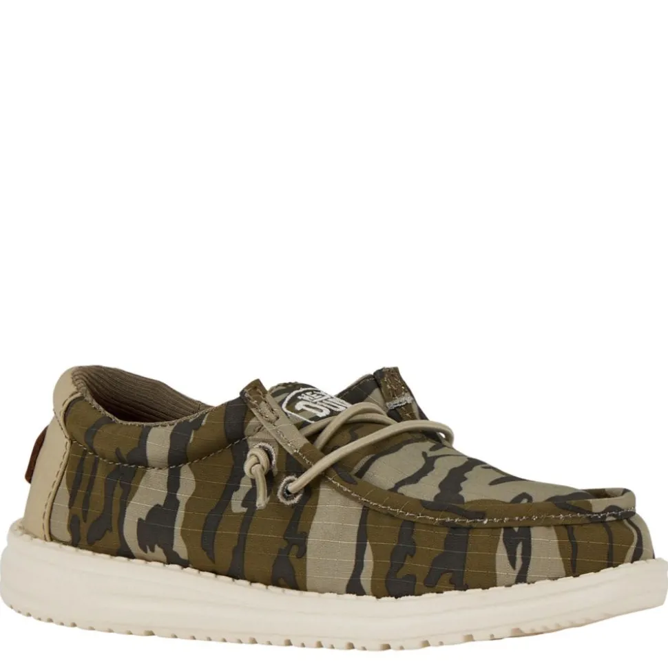Heydude Boys Wally Youth Mossy Oak Slip On Sneaker