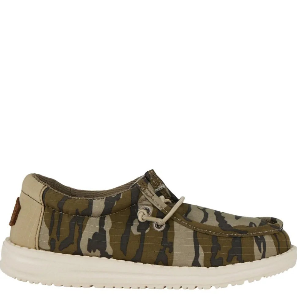 Heydude Boys Wally Youth Mossy Oak Slip On Sneaker