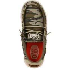 Heydude Boys Wally Youth Mossy Oak Slip On Sneaker