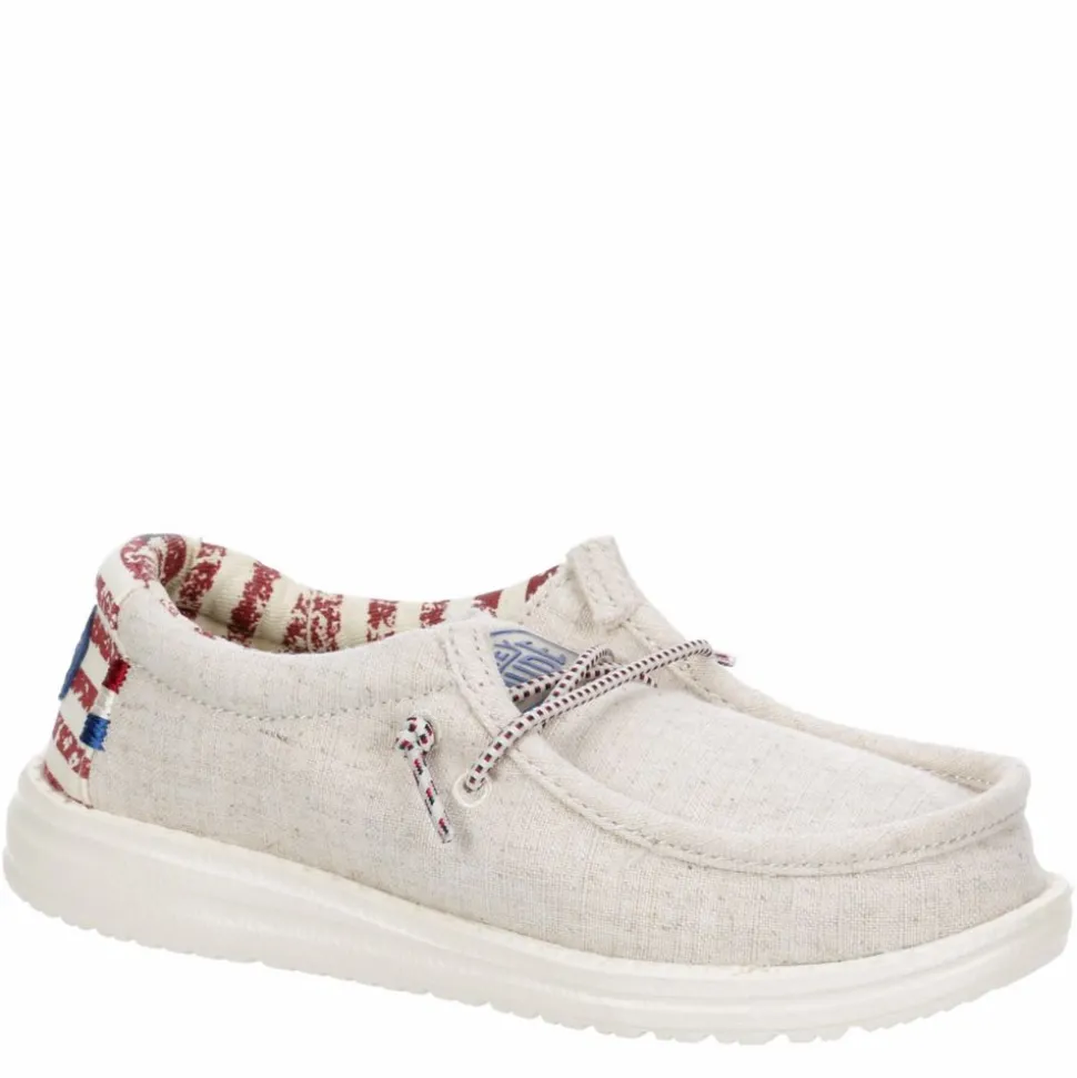 Heydude Boys Wally Youth Patriotic Slip On Sneaker