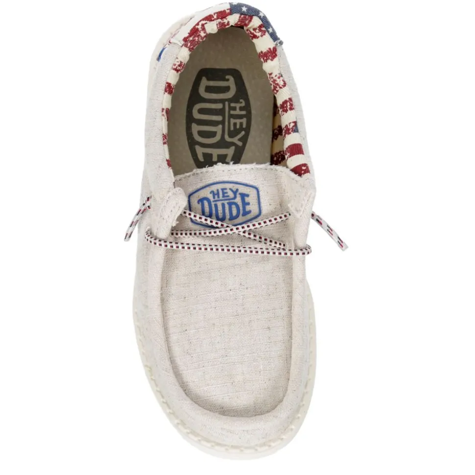 Heydude Boys Wally Youth Patriotic Slip On Sneaker