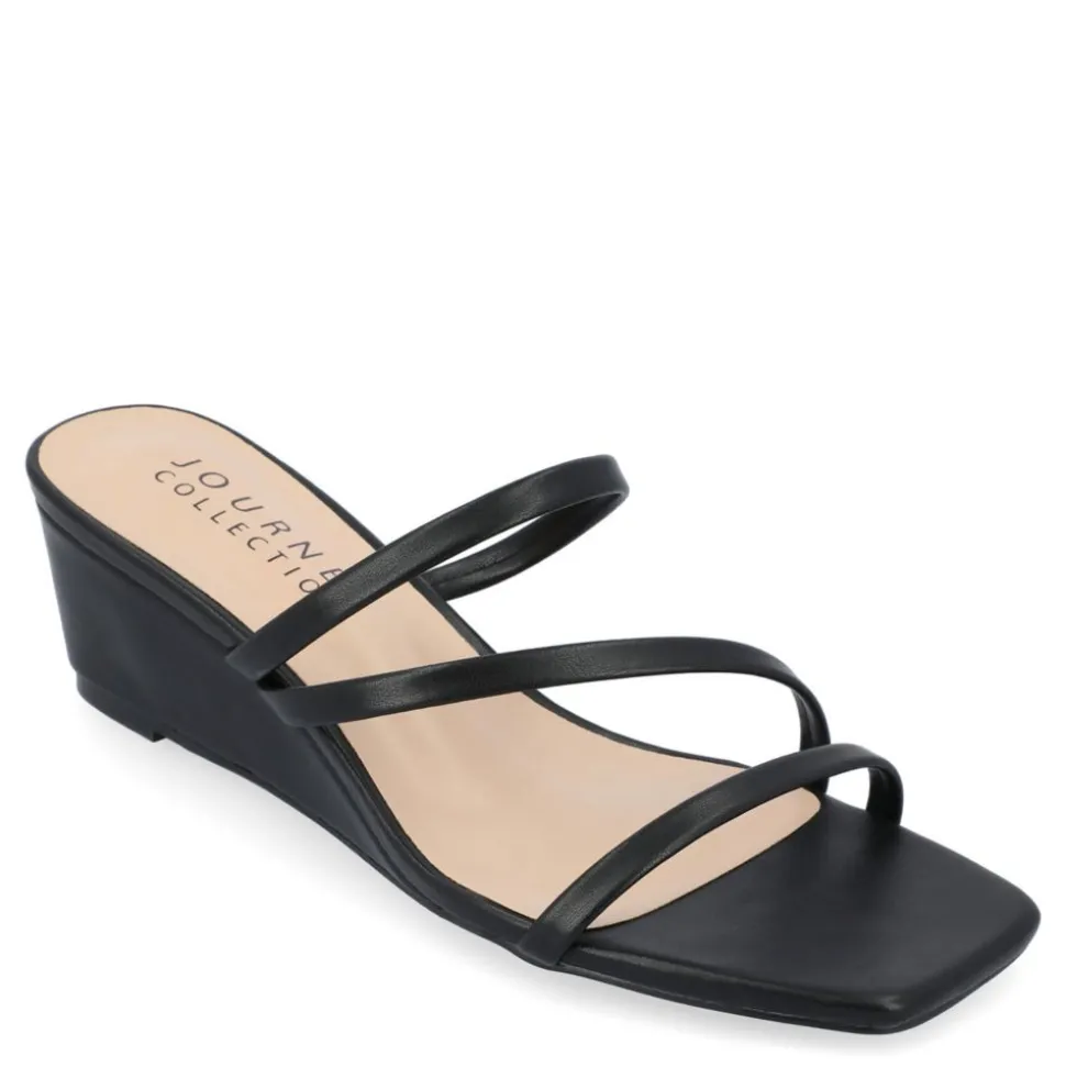 Journee Collection Womens Takarah Wedge Slip On Sandal