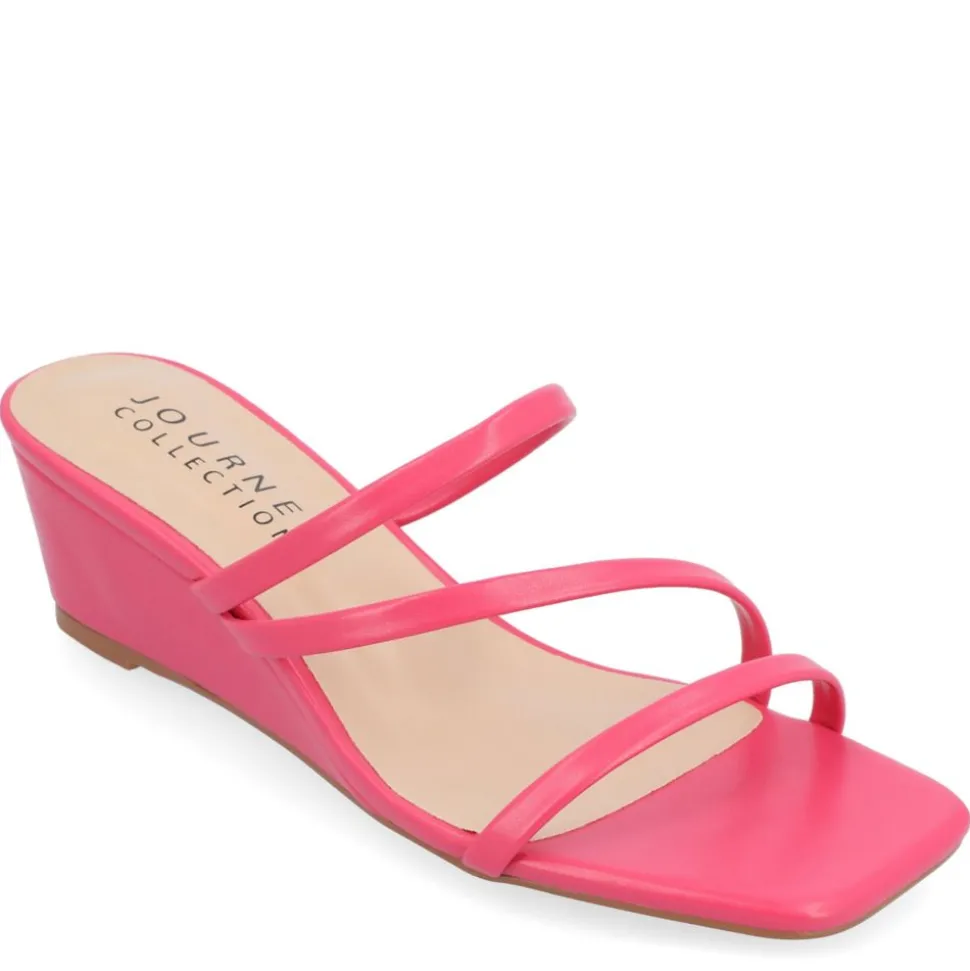 Journee Collection Womens Takarah Wedge Slip On Sandal