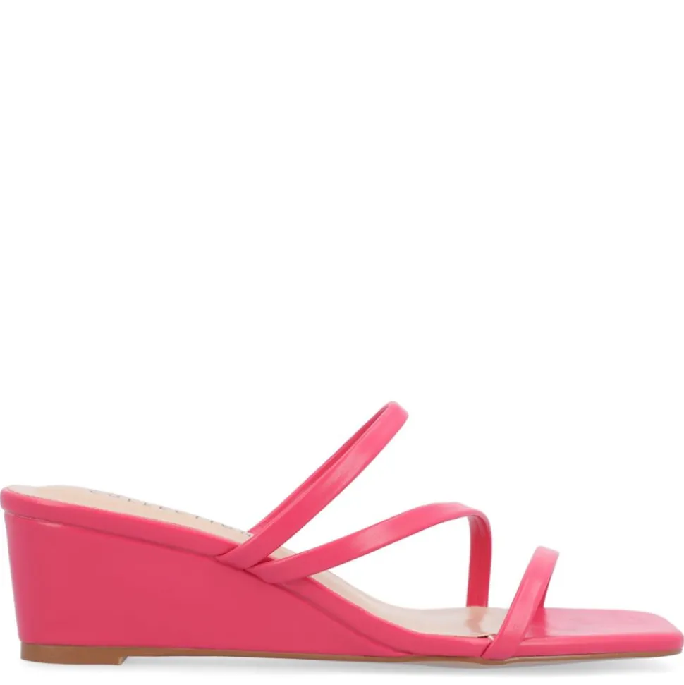 Journee Collection Womens Takarah Wedge Slip On Sandal