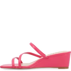 Journee Collection Womens Takarah Wedge Slip On Sandal