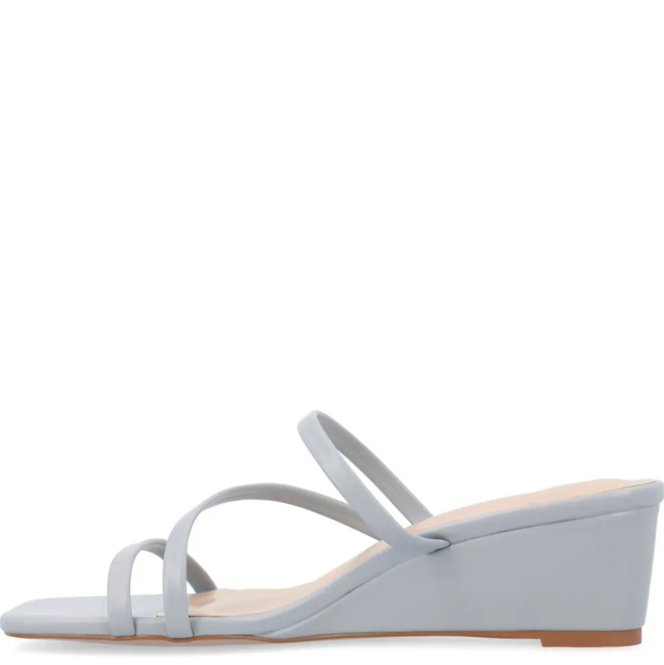 Journee Collection Womens Takarah Wedge Slip On Sandal
