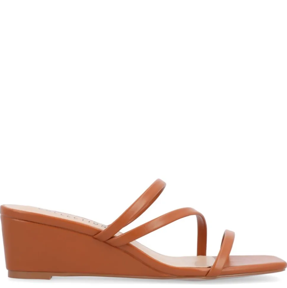 Journee Collection Womens Takarah Low Wedge Sandal