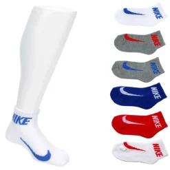 Nike Boys Swoosh Quarter Socks 6 Pairs