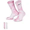 Nike Boys Tie Dye Pinks Crew Socks 2 Pairs