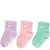 Nike Girls Ankle Socks With Grips 3 Pairs