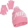 Nike Girls Swoosh Pom Beanie Set