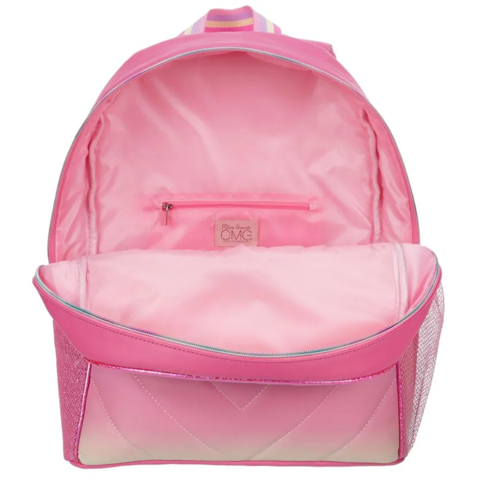 Omg Girls Chevron Backpack With Stuff Pouch
