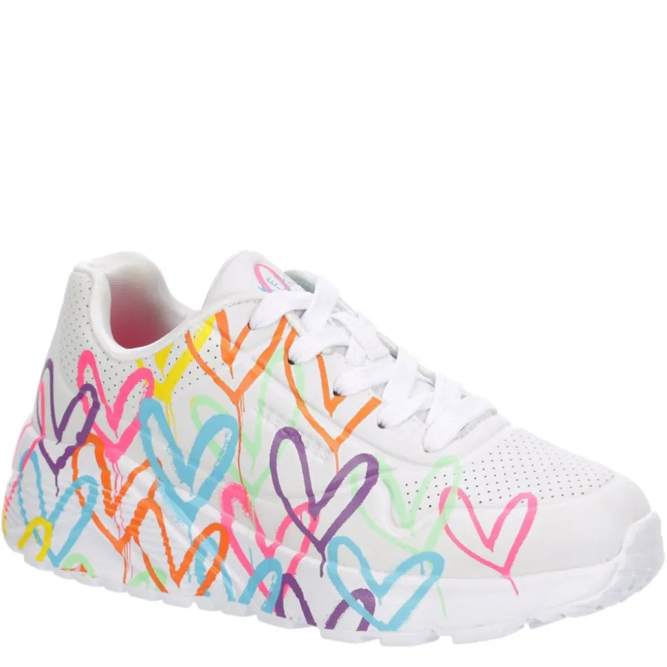 Skechers Girls Little-Big Kid Uno Lite James Gold Crown Sneaker