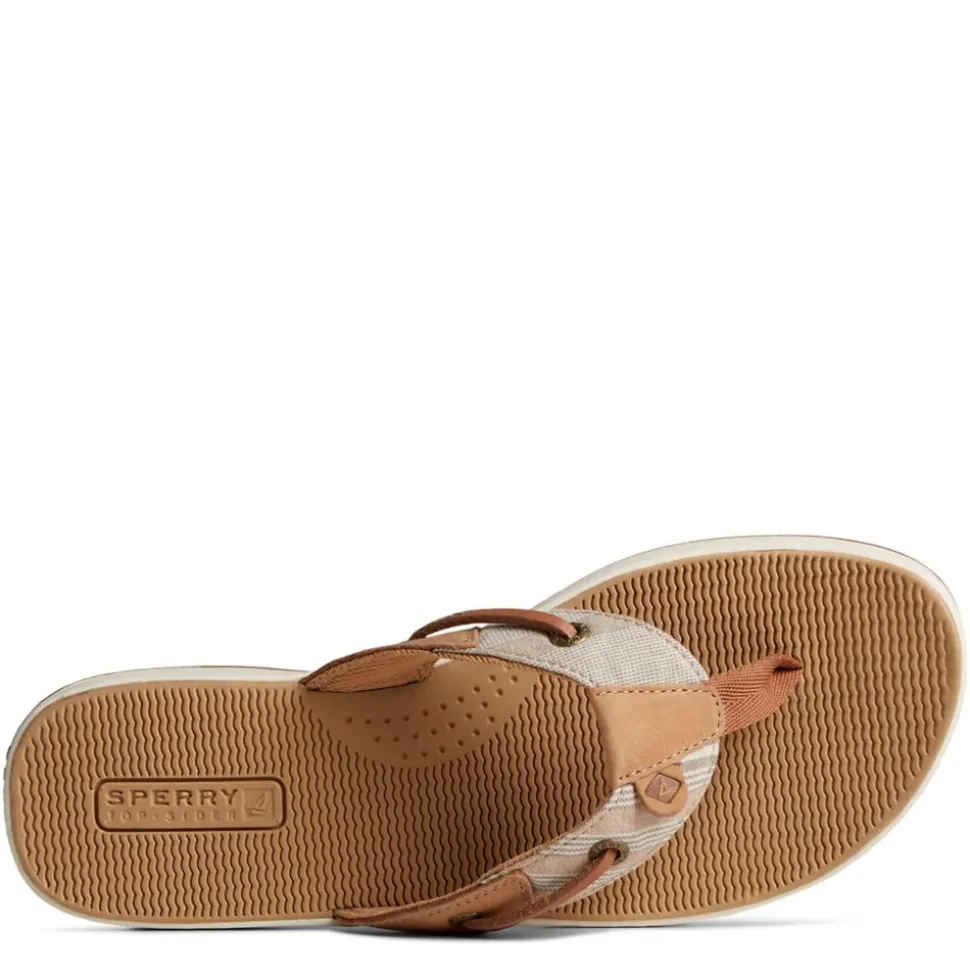 Sperry Womens Seafish Chambray Stripes Flip Flop Sandal