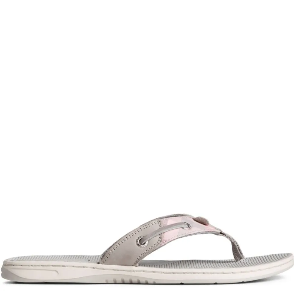 Sperry Womens Seafish Gingham Flip Flop Sandal