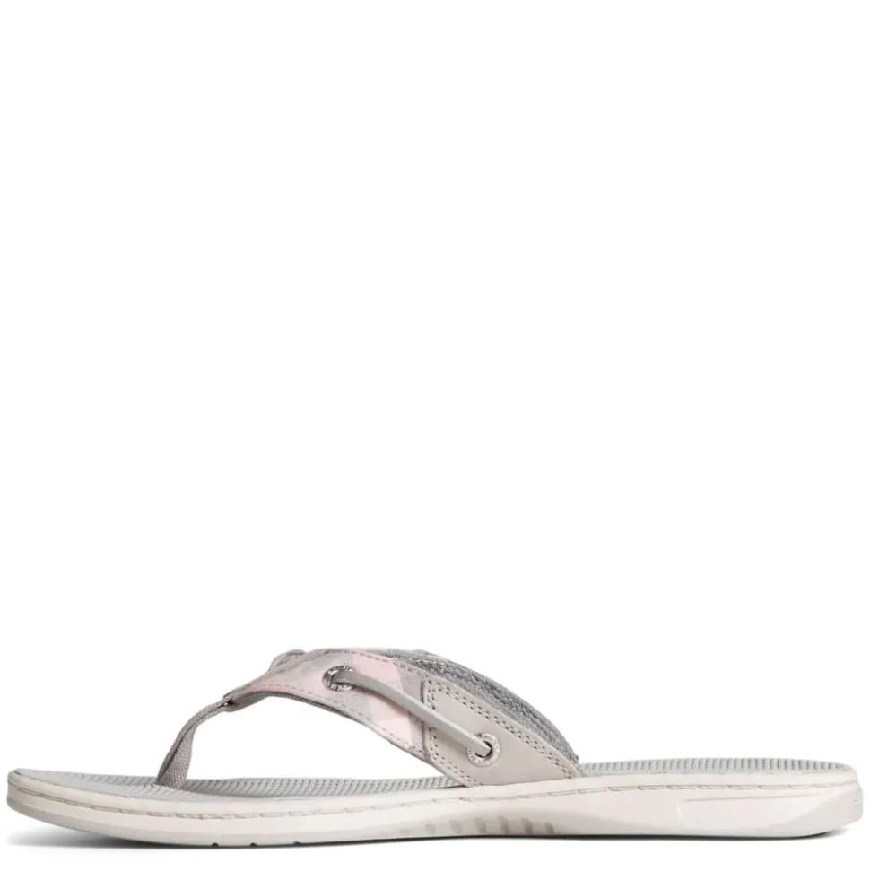 Sperry Womens Seafish Gingham Flip Flop Sandal