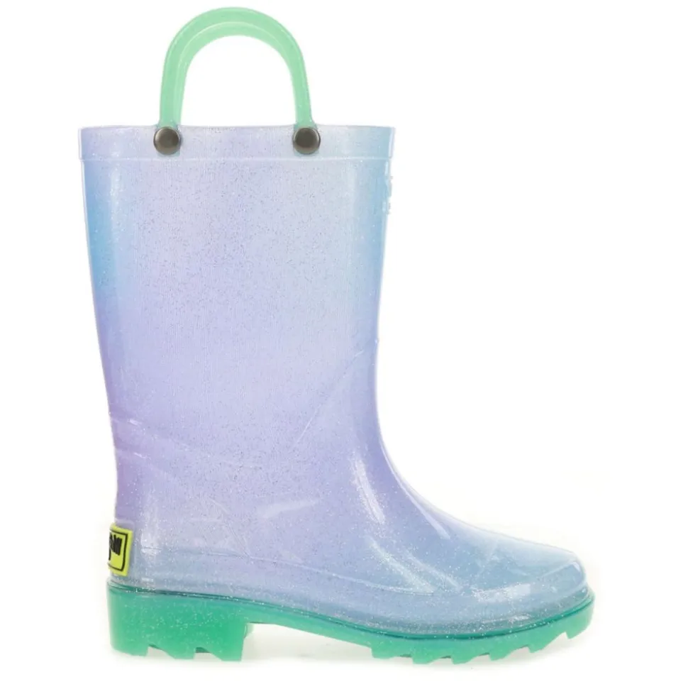 Western Chief Girls Glitter Ombre Lighted Rain Boot