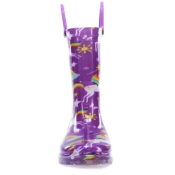 Western Chief Girls Toddler Rainbow Unicorn Lighted Rain Boot