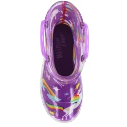 Western Chief Girls Toddler Rainbow Unicorn Lighted Rain Boot